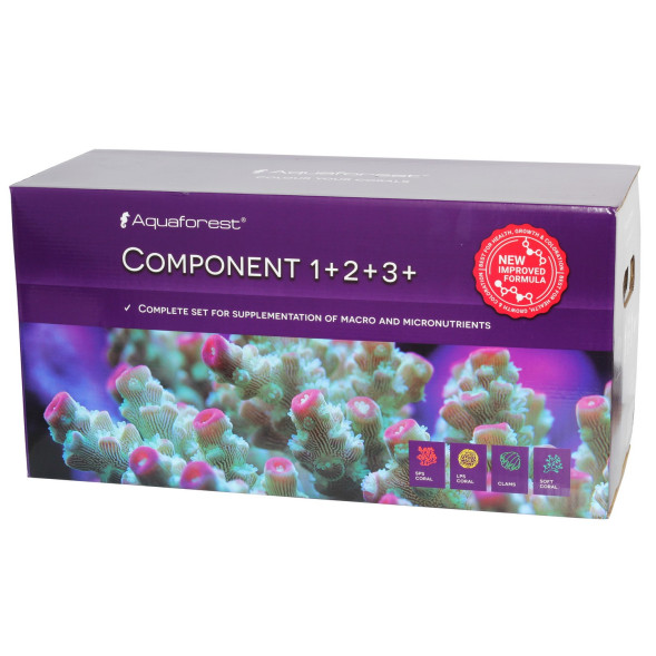Микро и макроэлементы для морского аквариума Aquaforest Component 1+, 2+, 3+, 3x5л Баллинг-метод (732475)