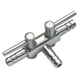 Кран на два выхода (металл) Hobby Metallic Air Valve 4/6мм 2-Ways (63340)