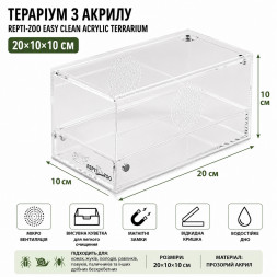 Тераріум акриловий Repti-Zoo Easy Clean Acrylic ACR47 20×10×10 см для комах, павуків