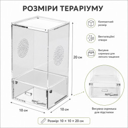Тераріум акриловий Repti-Zoo Easy Clean Acrylic ACR46 10×10×20 см для комах, павуків