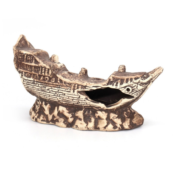 Грот керамічний Aqua Nova затонулий корабель 19x11x6см (N-30011)