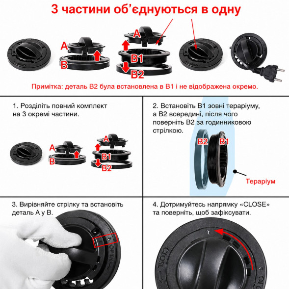 Тераріум Repti-Zoo 60x45x32см зі скляними дверцятами, замком та водостійким дном (RK0117N)